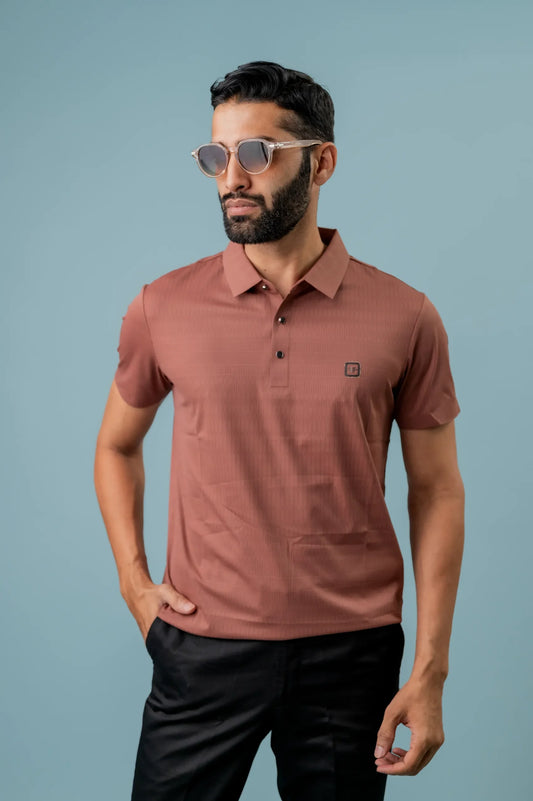 Brick Rosewood Polo Tshirt For Men